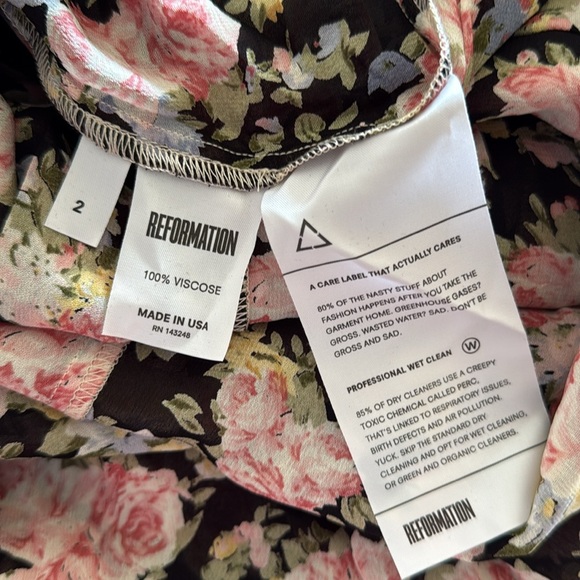 Reformation Huntington Dress in China Rose 2 - Picture 10 of 14